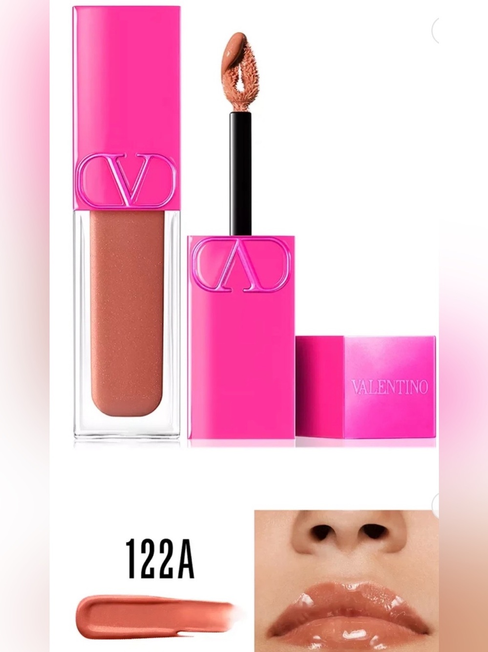 Valentino V-Lip Tint & Gloss in 122A Nude Pink